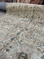 6'6 x 9'2 Antique Muted Persian Rug #2842