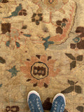 10’10 x 10’10 Ivory Sultanabad Mahal #2204 / Large square vintage rug - Blue Parakeet Rugs