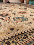 10’10 x 10’10 Ivory Sultanabad Mahal #2204 / Large square vintage rug - Blue Parakeet Rugs