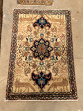 3' x 4'5 Vintage Persian Rug #1853ML / 3x4 Vintage Rug - Blue Parakeet Rugs