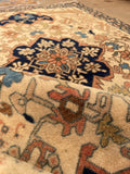 3' x 4'5 Vintage Persian Rug #1853ML / 3x4 Vintage Rug - Blue Parakeet Rugs