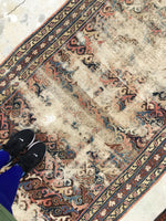 3'9 x 9'3 Persian Malayer Runner / Rug Runner / Vintage Runner (#664) - Blue Parakeet Rugs