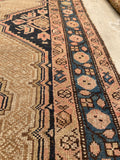 3'10 X 16'9 Antique & Worn Camel Hair Runner #1854 / 4x17 Vintage Runner - Blue Parakeet Rugs