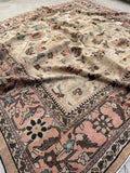 10’10 x 10’10 Ivory Sultanabad Mahal #2204 / Large square vintage rug - Blue Parakeet Rugs