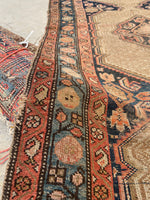 3'10 X 16'9 Antique & Worn Camel Hair Runner #1854 / 4x17 Vintage Runner - Blue Parakeet Rugs