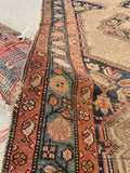 3'10 X 16'9 Antique & Worn Camel Hair Runner #1854 / 4x17 Vintage Runner - Blue Parakeet Rugs