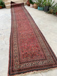 3'6 x 16'6 Antique and long Seraband runner #2020 / 4x17 Vintage runner - Blue Parakeet Rugs
