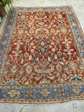 8'9 x 10'11 Rust red Sultanabad Mahal rug #2205 / 9x11 Vintage Rug - Blue Parakeet Rugs