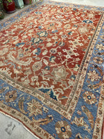 8'9 x 10'11 Rust red Sultanabad Mahal rug #2205 / 9x11 Vintage Rug - Blue Parakeet Rugs