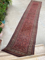 3'6 x 16'6 Antique and long Seraband runner #2020 / 4x17 Vintage runner - Blue Parakeet Rugs