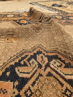 3'10 X 16'9 Antique & Worn Camel Hair Runner #1854 / 4x17 Vintage Runner - Blue Parakeet Rugs
