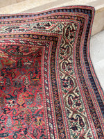 3'6 x 16'6 Antique and long Seraband runner #2020 / 4x17 Vintage runner - Blue Parakeet Rugs
