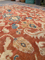 8'9 x 10'11 Rust red Sultanabad Mahal rug #2205 / 9x11 Vintage Rug - Blue Parakeet Rugs