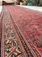 3'6 x 16'6 Antique and long Seraband runner #2020 / 4x17 Vintage runner - Blue Parakeet Rugs