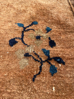 2'1 X 3' Antique Chinese Scatter Rug #1843 / 2x3 Vintage Rug - Blue Parakeet Rugs
