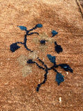 2'1 X 3' Antique Chinese Scatter Rug #1843 / 2x3 Vintage Rug - Blue Parakeet Rugs
