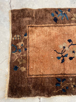 2'1 X 3' Antique Chinese Scatter Rug #1843 / 2x3 Vintage Rug - Blue Parakeet Rugs