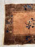 2'1 X 3' Antique Chinese Scatter Rug #1843 / 2x3 Vintage Rug - Blue Parakeet Rugs