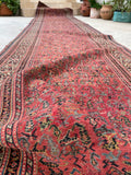 3'6 x 16'6 Antique and long Seraband runner #2020 / 4x17 Vintage runner - Blue Parakeet Rugs