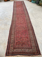 3'6 x 16'6 Antique and long Seraband runner #2020 / 4x17 Vintage runner - Blue Parakeet Rugs