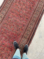 3'6 x 16'6 Antique and long Seraband runner #2020 / 4x17 Vintage runner - Blue Parakeet Rugs