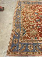 8'9 x 10'11 Rust red Sultanabad Mahal rug #2205 / 9x11 Vintage Rug - Blue Parakeet Rugs