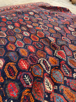 4'5 X 5'2 Antique Nomadic paisley field wool Rug #1303 / 4x5 Vintage Rug - Blue Parakeet Rugs