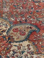 8'10 x 11'10 Antique Ferahan Sarouk rug #2206 / 9x12 Vintage Rug - Blue Parakeet Rugs