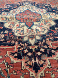 8'10 x 11'10 Antique Ferahan Sarouk rug #2206 / 9x12 Vintage Rug - Blue Parakeet Rugs