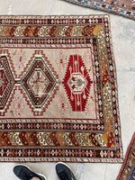 4'3 x 6' Antique Caucasian rug #2028 / 4x6 Vintage Rug - Blue Parakeet Rugs