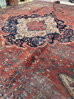 8'10 x 11'10 Antique Ferahan Sarouk rug #2206 / 9x12 Vintage Rug - Blue Parakeet Rugs