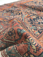 4'2 x 6' antique Kurdish rug (#656) - Blue Parakeet Rugs