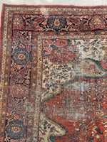 8'10 x 11'10 Antique Ferahan Sarouk rug #2206 / 9x12 Vintage Rug - Blue Parakeet Rugs
