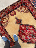 4'3 X 6'4 Vintage Turkish Rug #1857 / 4x6 Vintage Rug - Blue Parakeet Rugs