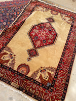 4'3 X 6'4 Vintage Turkish Rug #1857 / 4x6 Vintage Rug - Blue Parakeet Rugs