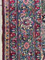 8’ x 11’5 Antique Persian Tehran Rug #2724-AL / Large Vintage Rug - Blue Parakeet Rugs