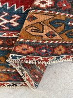 4'3 x 6' Antique Caucasian rug #2028 / 4x6 Vintage Rug - Blue Parakeet Rugs