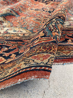 8'10 x 11'10 Antique Ferahan Sarouk rug #2206 / 9x12 Vintage Rug - Blue Parakeet Rugs