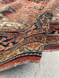 8'10 x 11'10 Antique Ferahan Sarouk rug #2206 / 9x12 Vintage Rug - Blue Parakeet Rugs