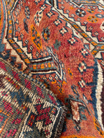 3'3 x 6' Vintage tribal rug #2027 / 3x6 Vintage Rug - Blue Parakeet Rugs