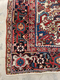 8'1 X 10'4 Antique 1920s Ivory ground Rug #1858 / 8x10 Vintage Rug - Blue Parakeet Rugs