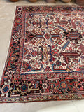8'1 X 10'4 Antique 1920s Ivory ground Rug #1858 / 8x10 Vintage Rug - Blue Parakeet Rugs