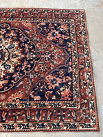 7x10 Vintage floral Bakhtiari rug #2207 / 7x10 Vintage Rug - Blue Parakeet Rugs