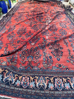 12' x 22'4 Antique Persian Bibikabad Rug #2520 / 12x22 Vintage Persian rug - Blue Parakeet Rugs