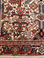 8'1 X 10'4 Antique 1920s Ivory ground Rug #1858 / 8x10 Vintage Rug - Blue Parakeet Rugs