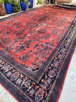 12' x 22'4 Antique Persian Bibikabad Rug #2520 / 12x22 Vintage Persian rug - Blue Parakeet Rugs