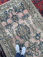 4'5 x 6'5 Antique Persian Malayer Rug #2519 / 4x7 vintage rug - Blue Parakeet Rugs