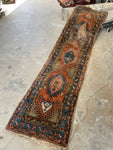 2'1 x 7'10 Antique NW Persian Skinny Runner #2834 / vintage skinny runner