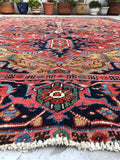7'9 x 10'6 Antique Heriz Rug - Blue Parakeet Rugs