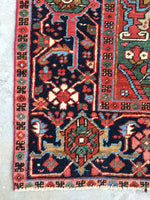 7'9 x 10'6 Antique Heriz Rug - Blue Parakeet Rugs